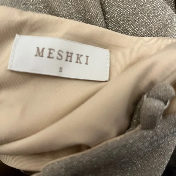 NWOT Meshki Celene Shimmer Corset Twisted Maxi Dress - Champagne - Picture 3 of 5